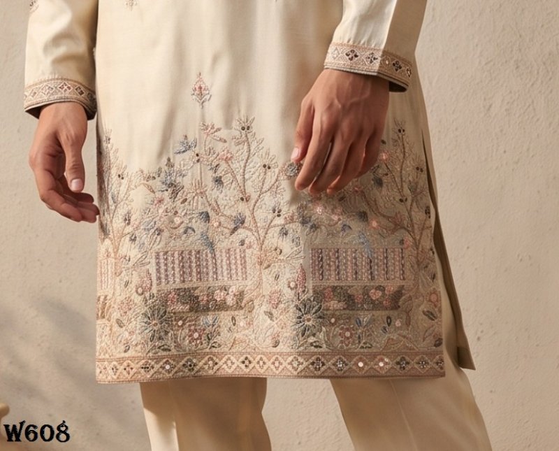 Outluk Wedding Vol 60 Silk Mens Kurta With Pajama 